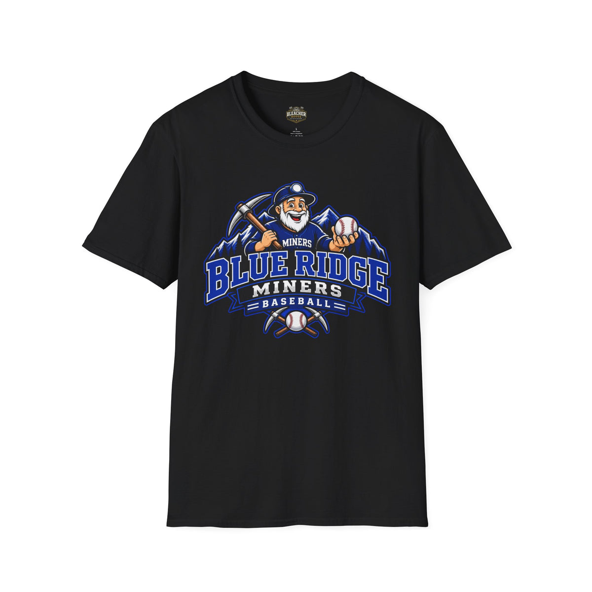 Blue Ridge Miners Mascot and Logo T‑Shirt — Unisex Softstyle Tee