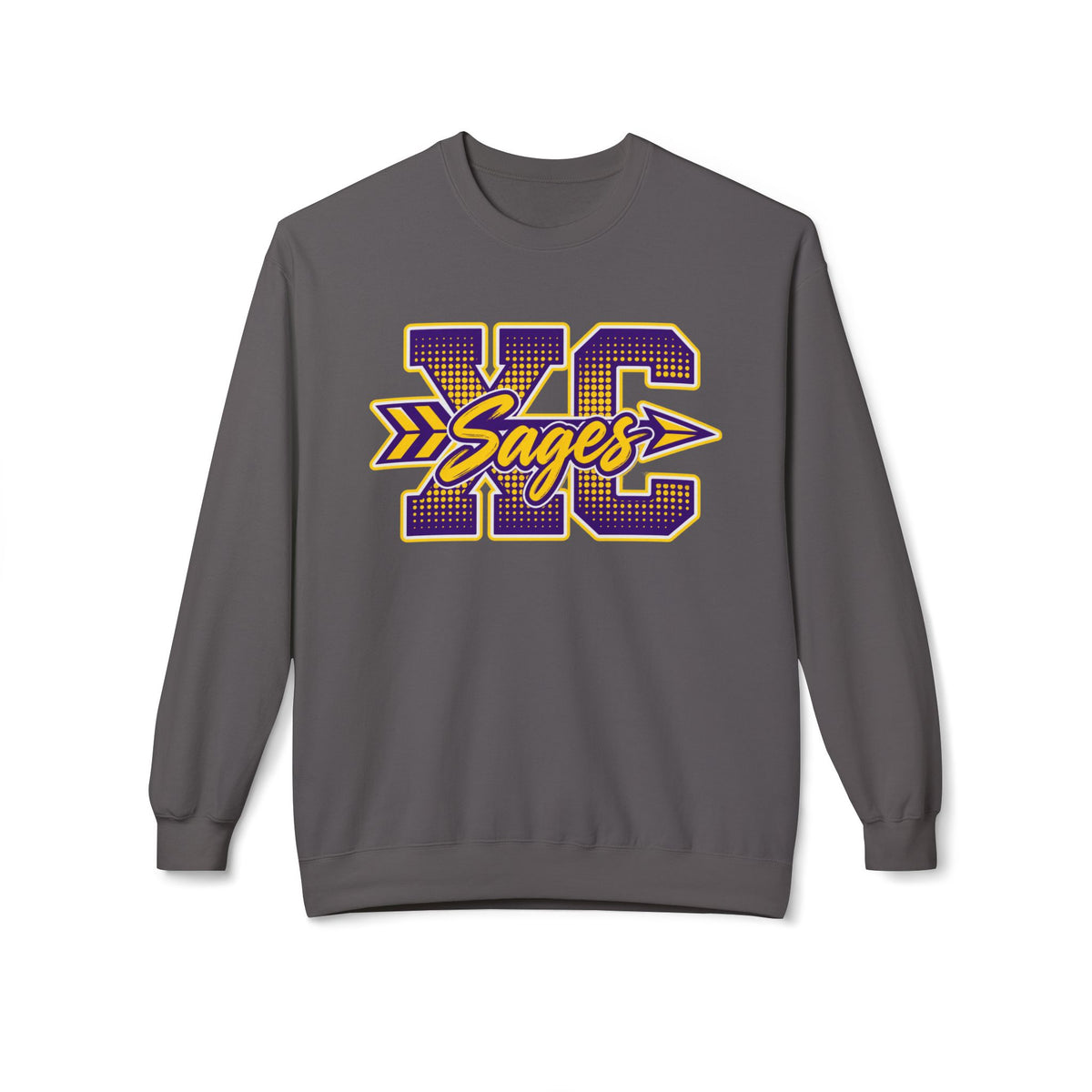 Cross Country Sages Crewneck Sweatshirt — Purple & Gold School Spirit