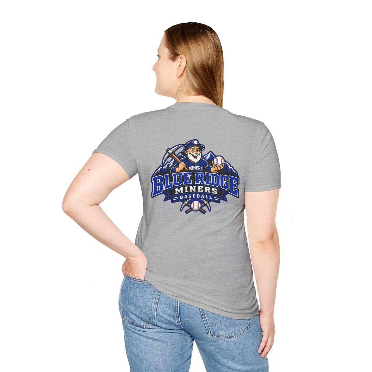 Miners Graphic T-Shirt - Miners Logo on Front, Mascot Design on Back