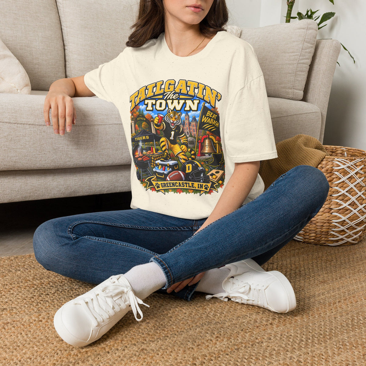 Tailgatin' the Town - DEPAUW EDITION - College Game Day Tailgate Tee