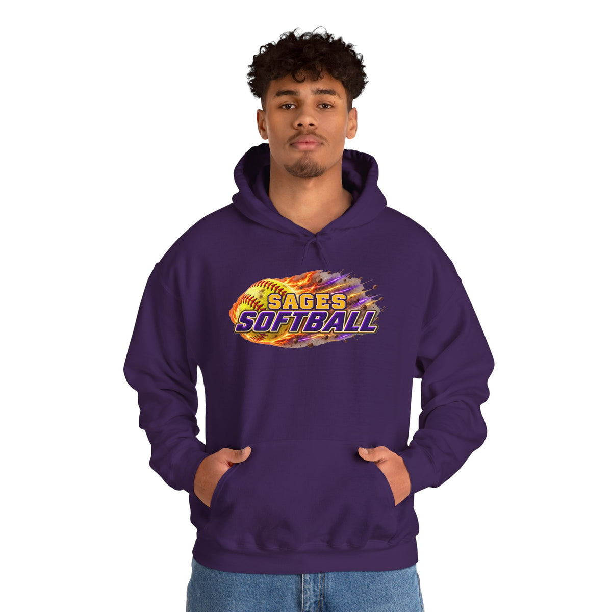 Sages Flaming Softball Hoodie