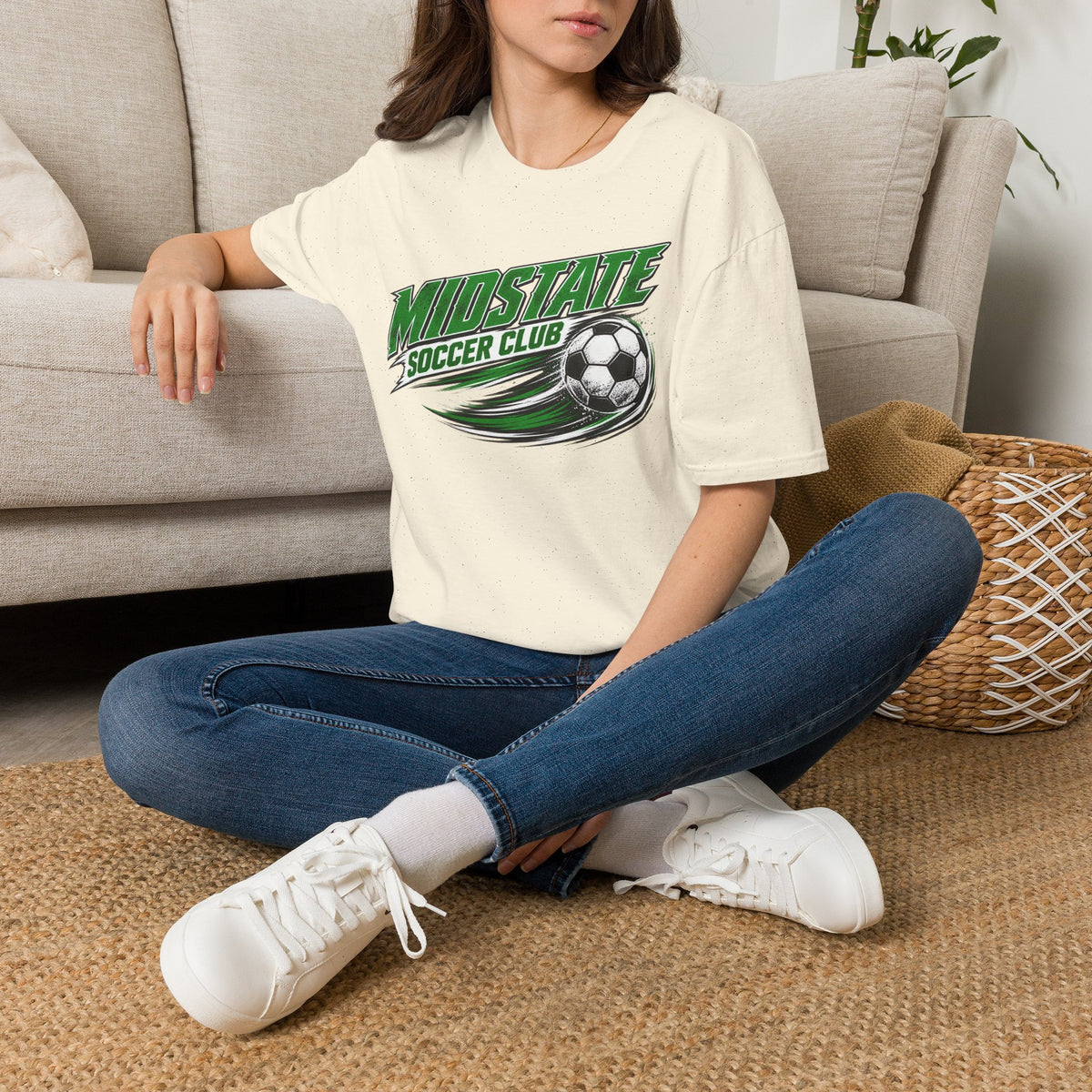 Midstate Soccer Club T-Shirt — Green Vintage Soccer Graphic Tee
