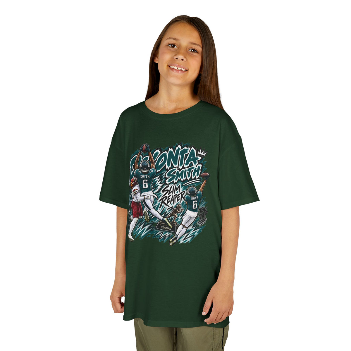 YOUTH Devonta Smith, SLIM REAPER Graphic T-Shirt - Sunday Standouts Sketch Series