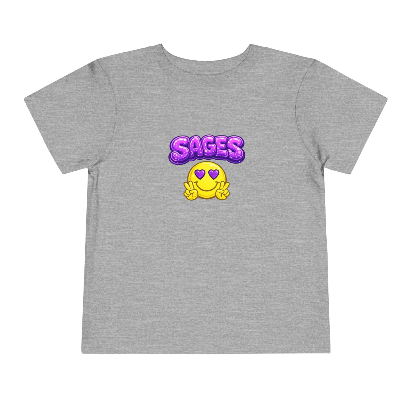 Toddler Tee — "SAGES" Heart-Eyes Emoji Kids Shirt
