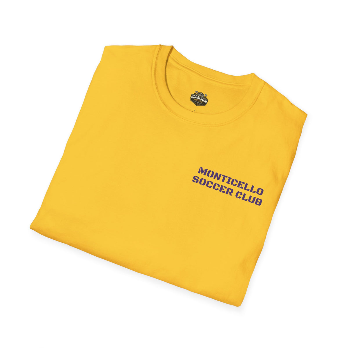 Monticello Soccer Club T-Shirt — Minimal Chest Logo With Crest On Back