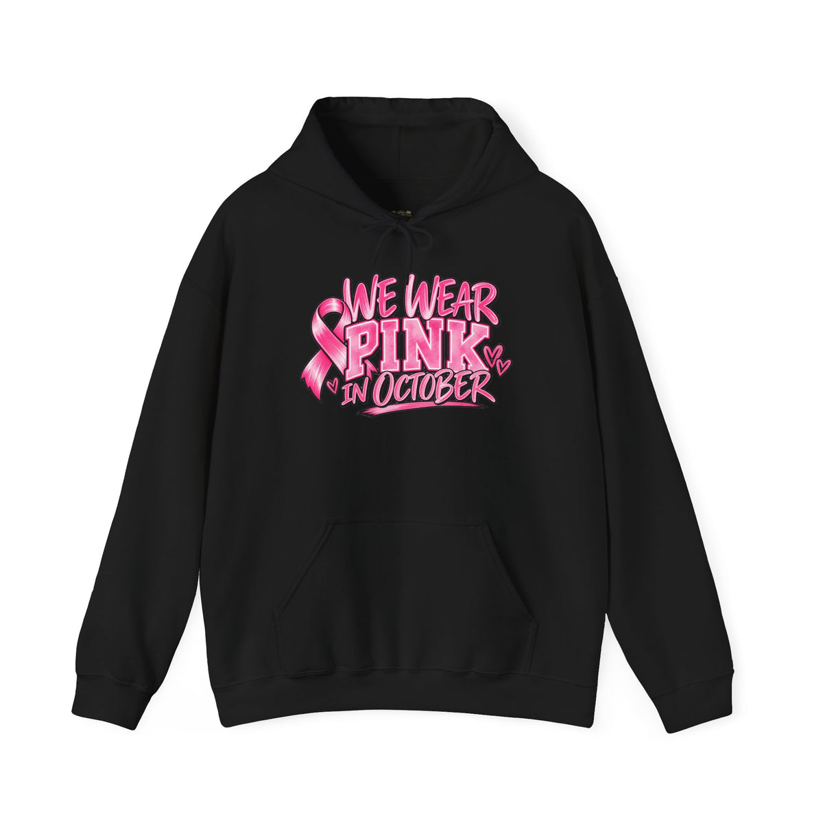 Breast Cancer Awareness Hoodie — "We Wear Pink in October" Pullover