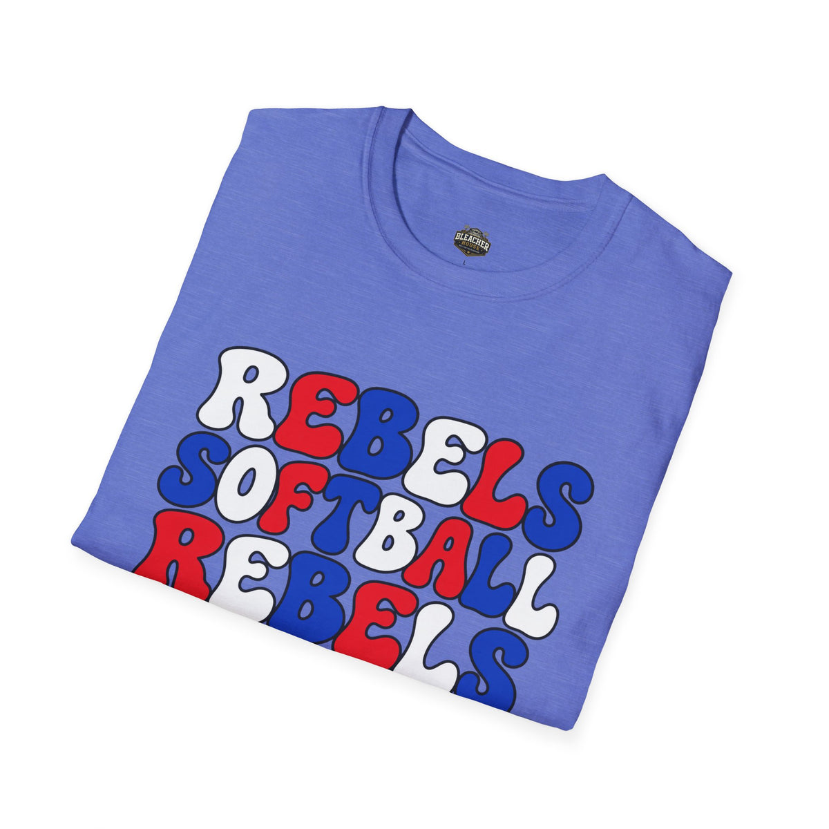 Rebels Softball Graphic T-Shirt — Retro Red & Blue Team Tee