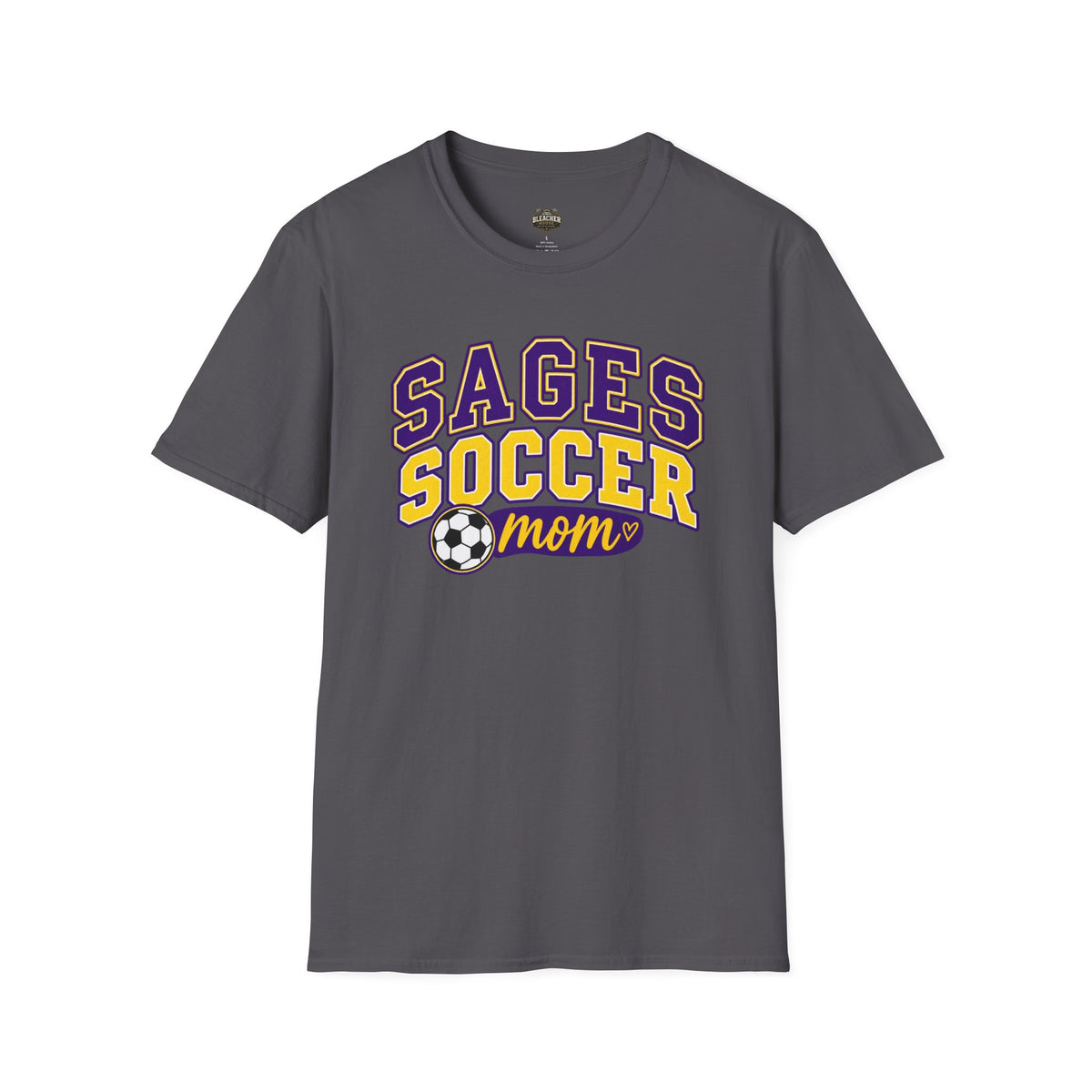 Sages Soccer Mom T‑Shirt — Purple & Gold Team Spirit Tee