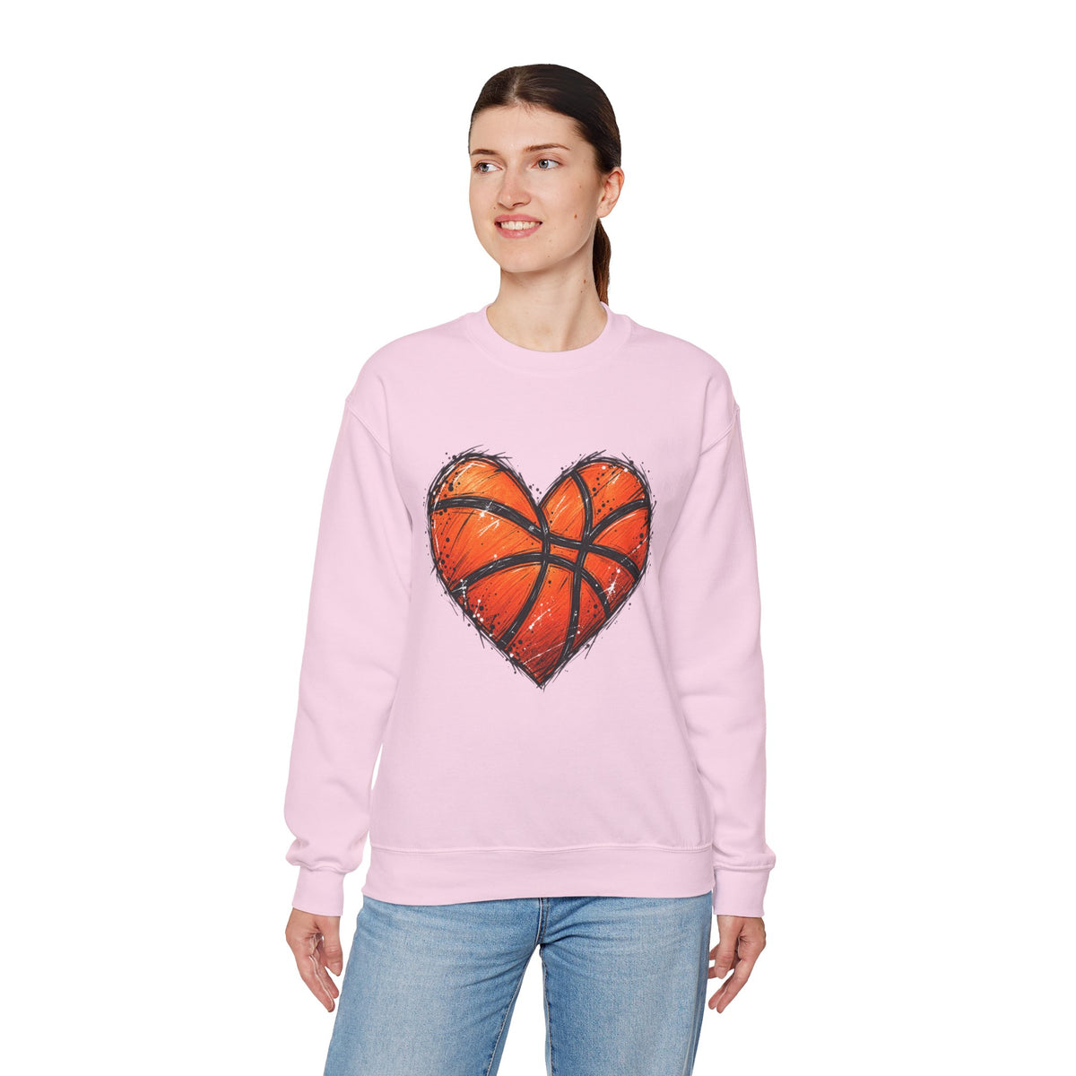 Basketball Heart Crewneck Sweatshirt