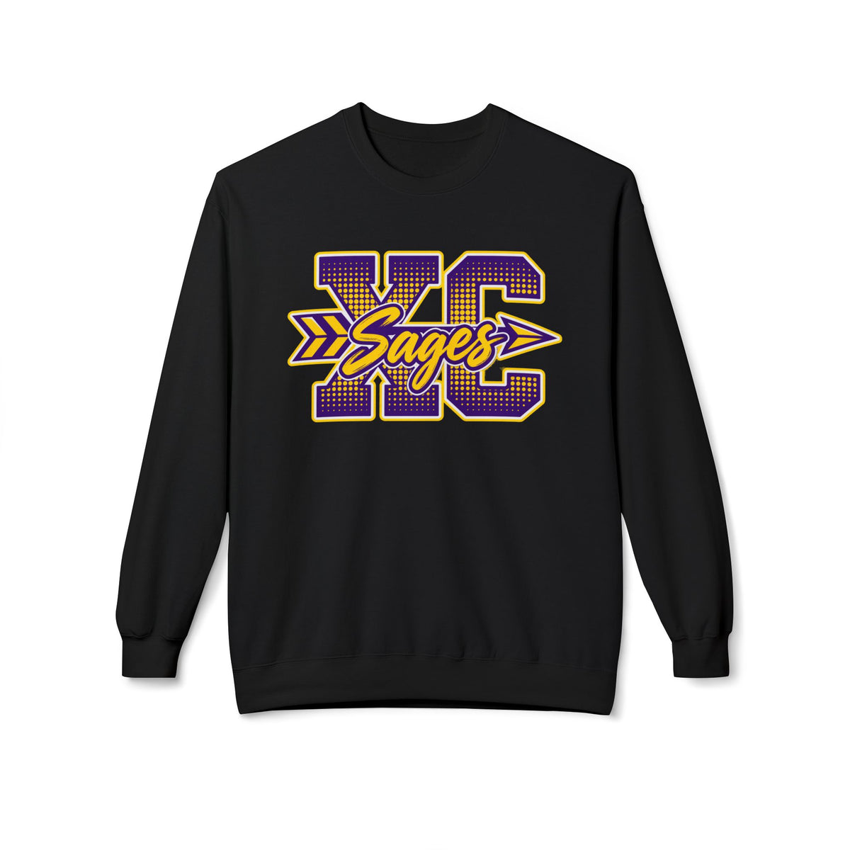 Cross Country Sages Crewneck Sweatshirt — Purple & Gold School Spirit