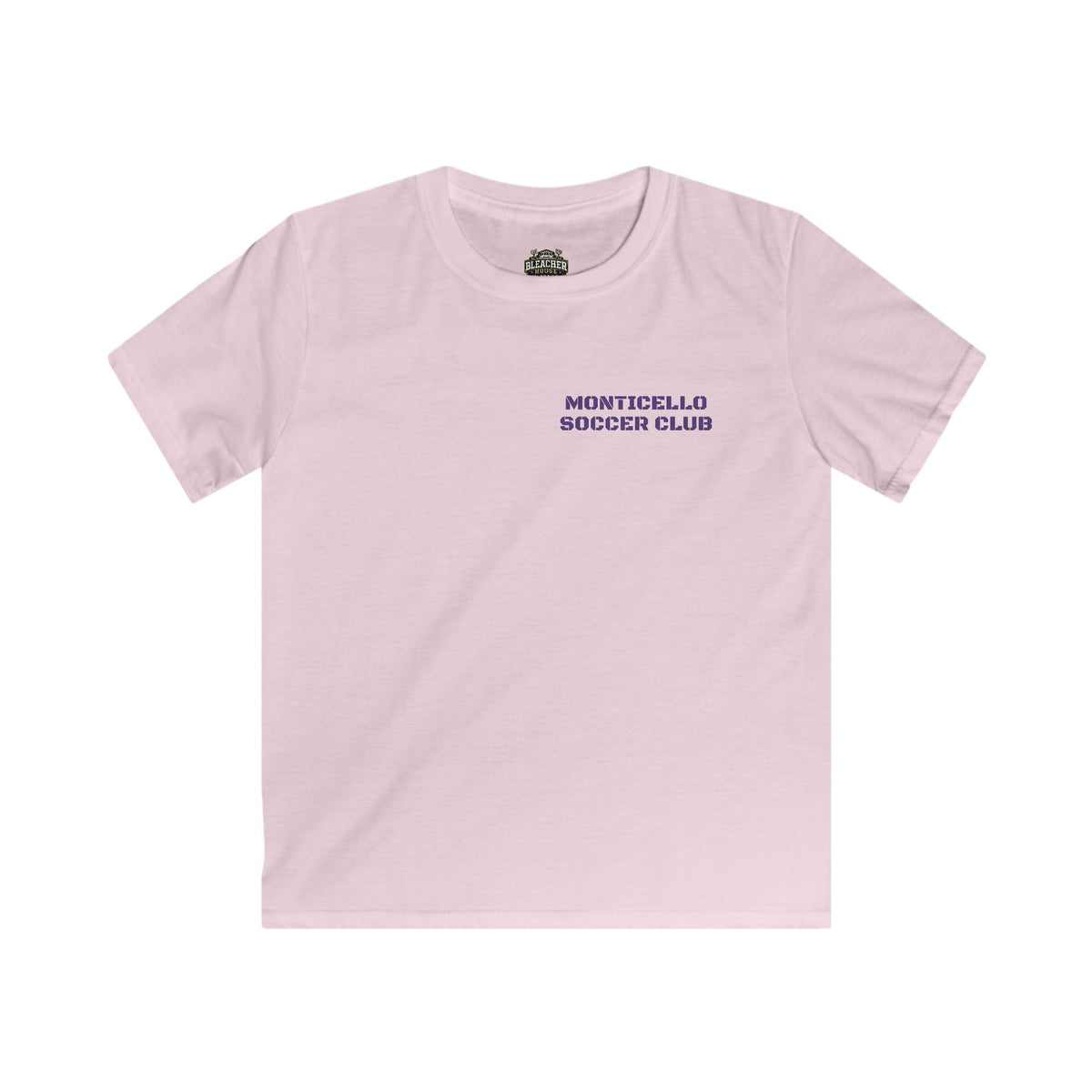 YOUTH Monticello Soccer Club T-Shirt — Minimal Chest Logo With Crest On Back