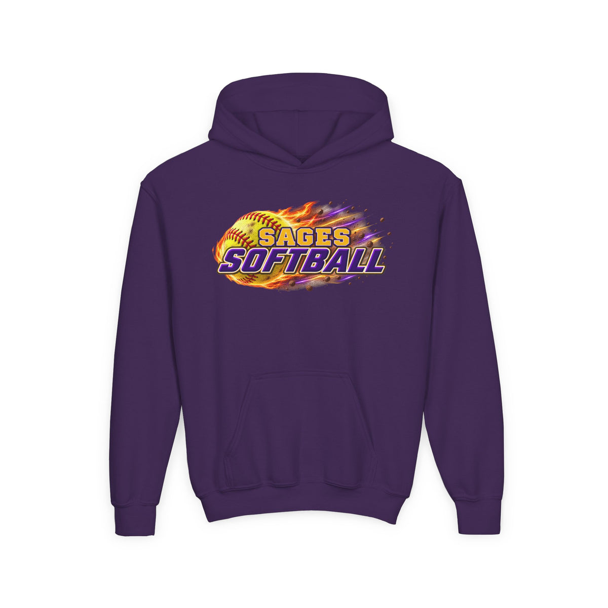 YOUTH Sages Flaming Softball Hoodie