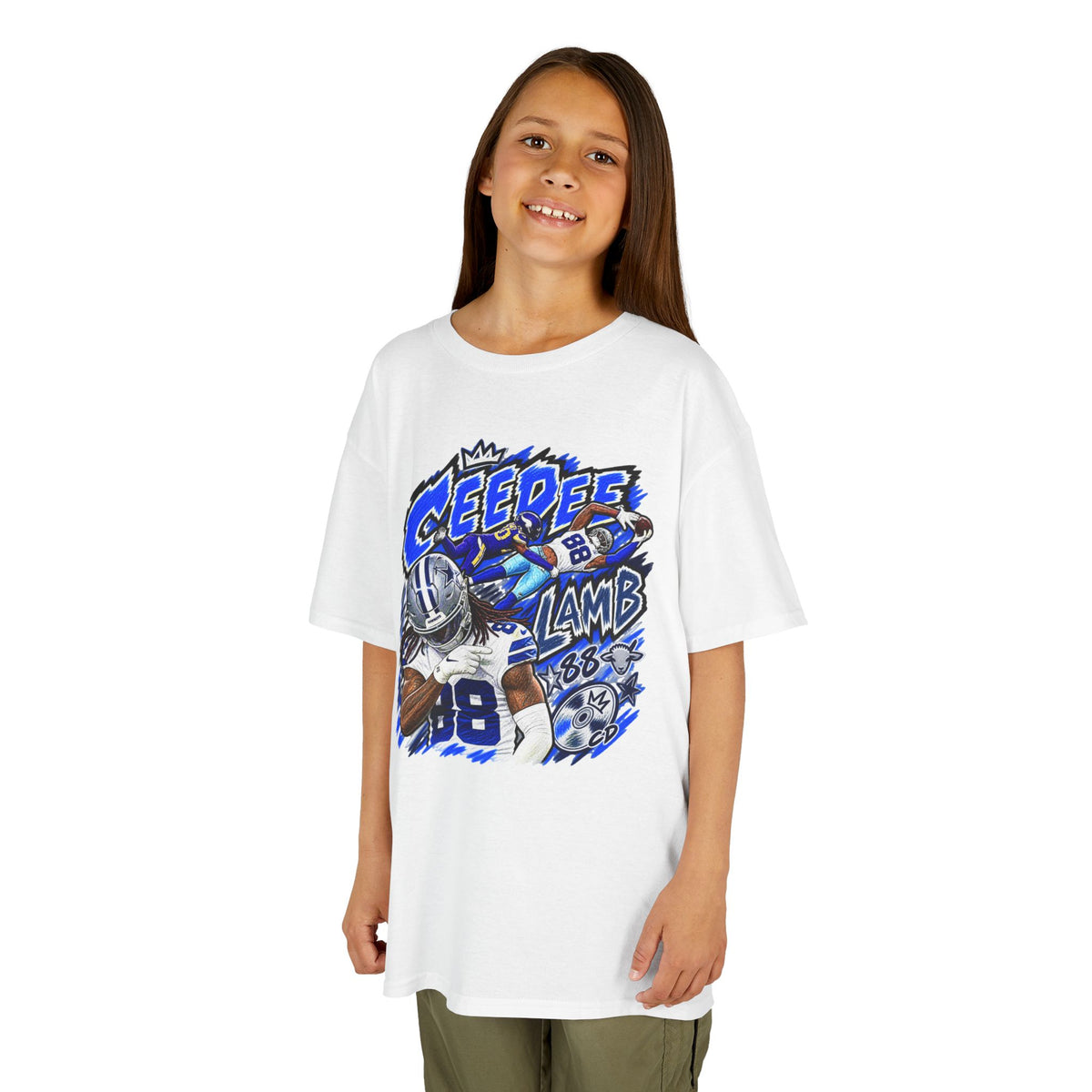 YOUTH CeeDee Lamb Graphic T-Shirt - Sunday Standouts Sketch Series