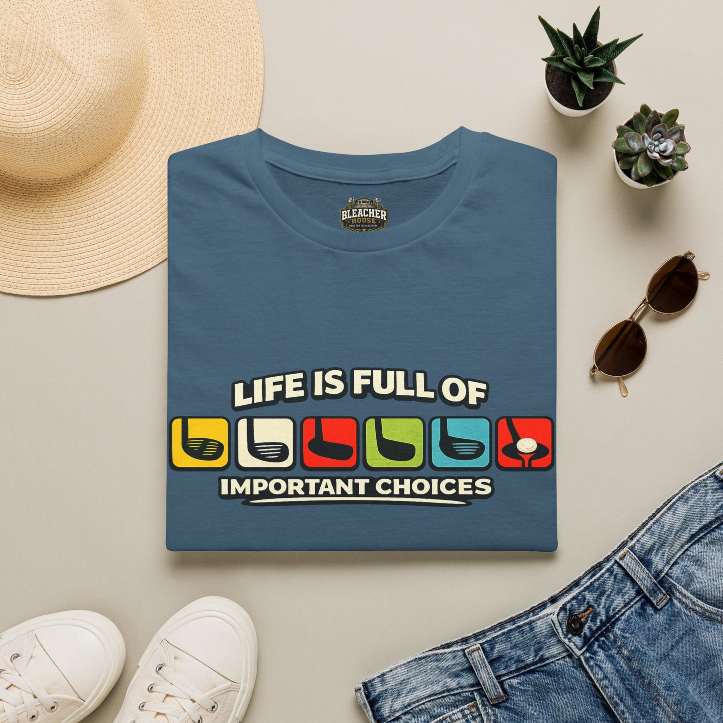 T‑Shirt — "Life Is Full Of Important Choices" Retro Game Controller Graphic