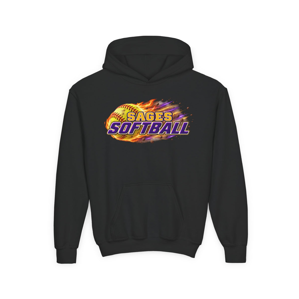 YOUTH Sages Flaming Softball Hoodie