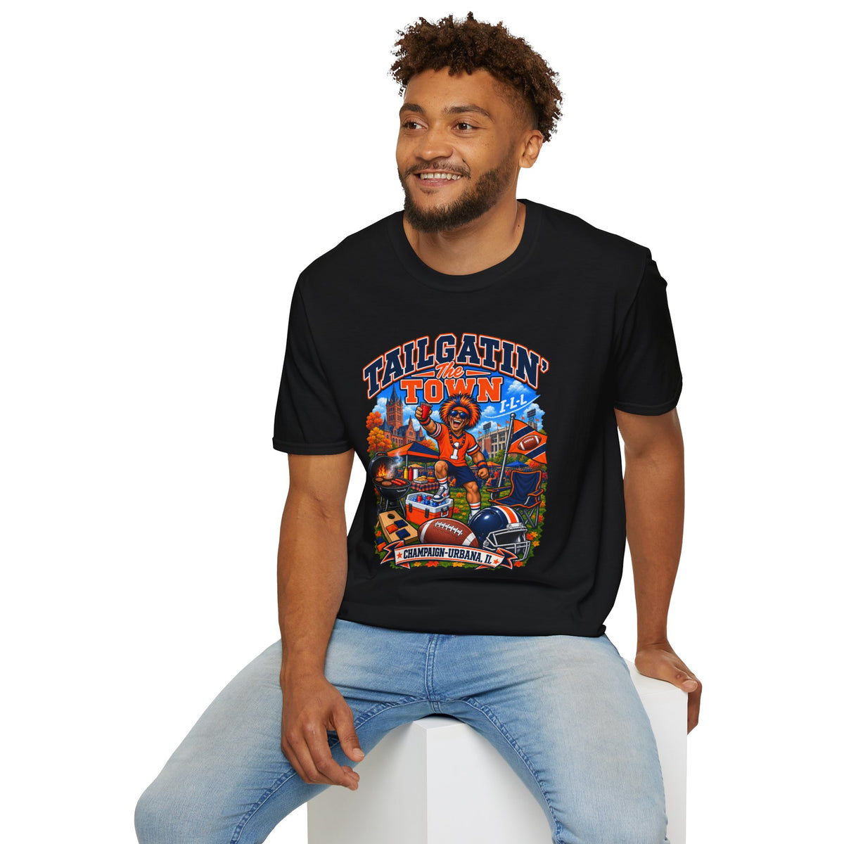 Tailgatin' the Town - ILLINOIS EDITION - College Game Day Tailgate Tee
