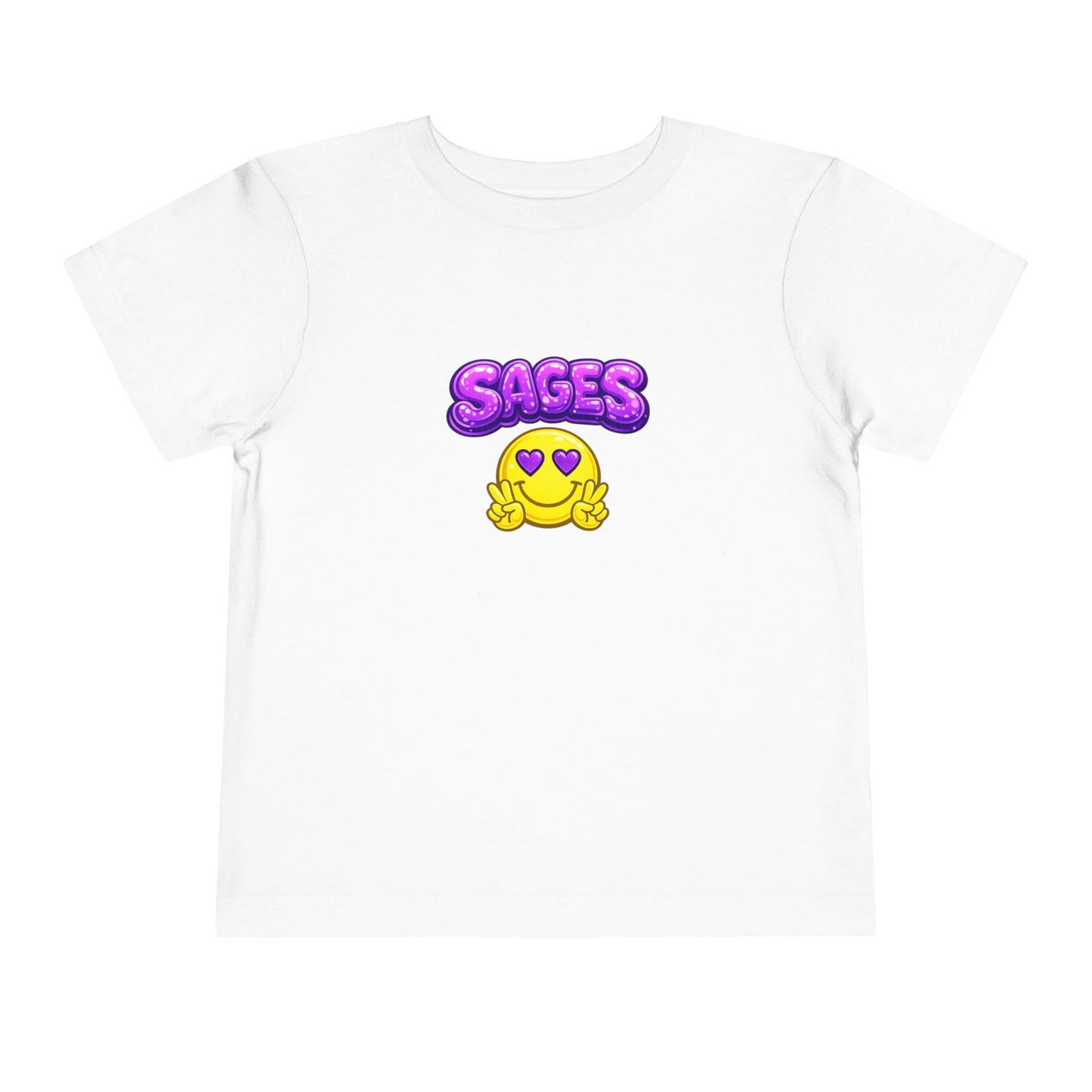 Toddler Tee — "SAGES" Heart-Eyes Emoji Kids Shirt