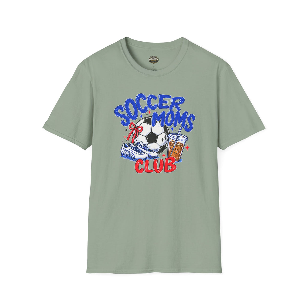 Soccer Moms Tee — 'Soccer Moms Club' Graphic T-Shirt with Ball, Cleats & Drink