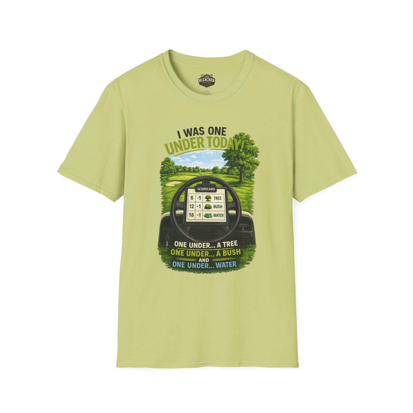Golf T-Shirt — "I Was One Under Today" REALISTIC VIEW - Funny Scorecard Design