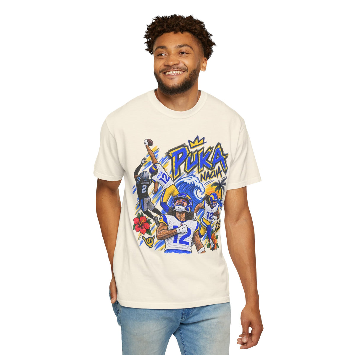 Puka Nacua Graphic T-Shirt - Sunday Standouts Sketch Series