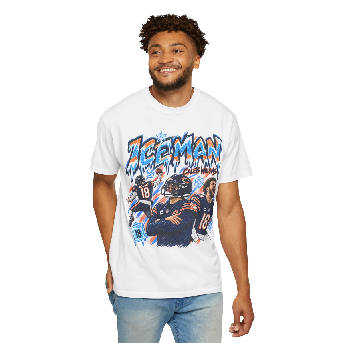Caleb Williams, ICEMAN Graphic T-Shirt - Sunday Standouts Sketch Series