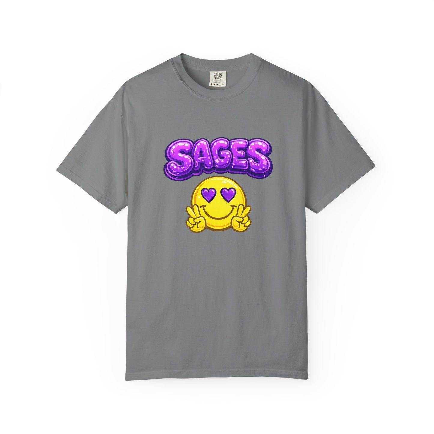 SAGES Smiley Heart-Eyes T-Shirt — Cute Emoji Graphic Tee