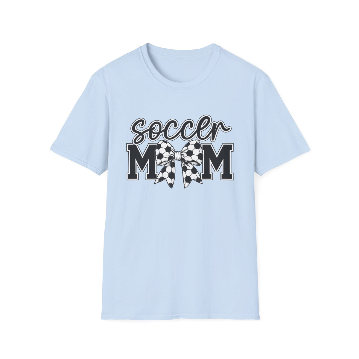 Soccer Mom T-Shirt — Leopard Bow Soccer Ball Design