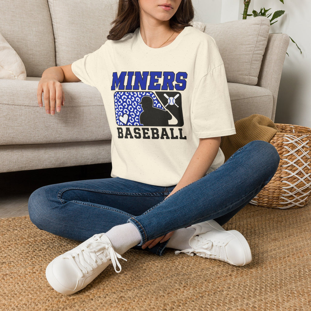 Miners Baseball T-Shirt — Leopard Print Batter Graphic Tee
