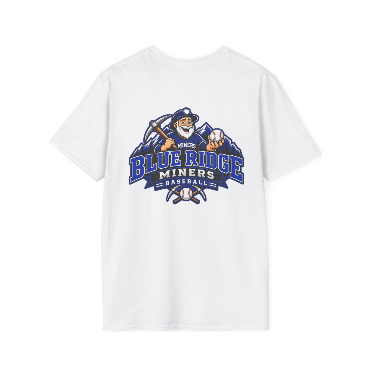 Miners Graphic T-Shirt - Miners Logo on Front, Mascot Design on Back