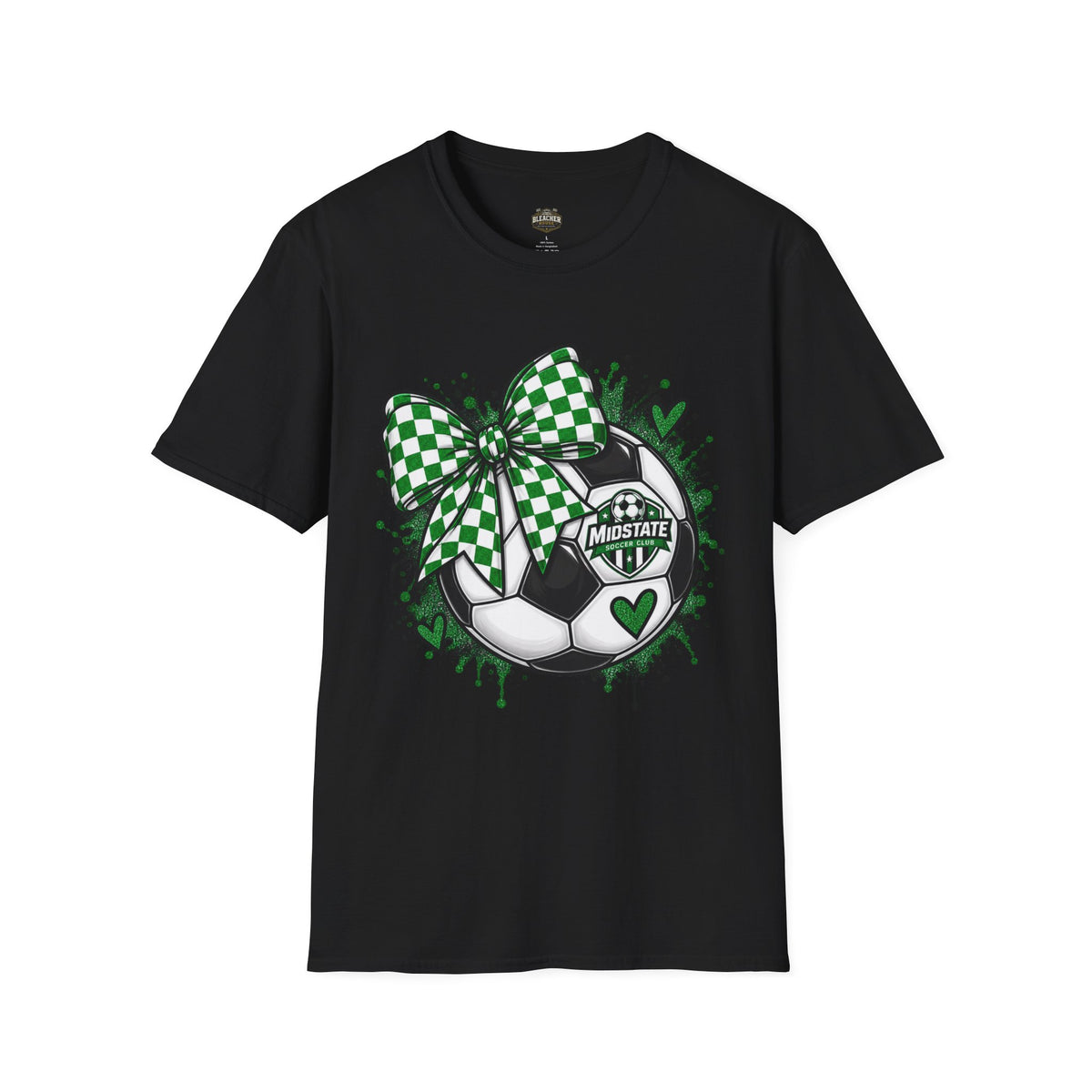 Midstate Soccer Bow T-Shirt — Green Check Midstate Soccer Design