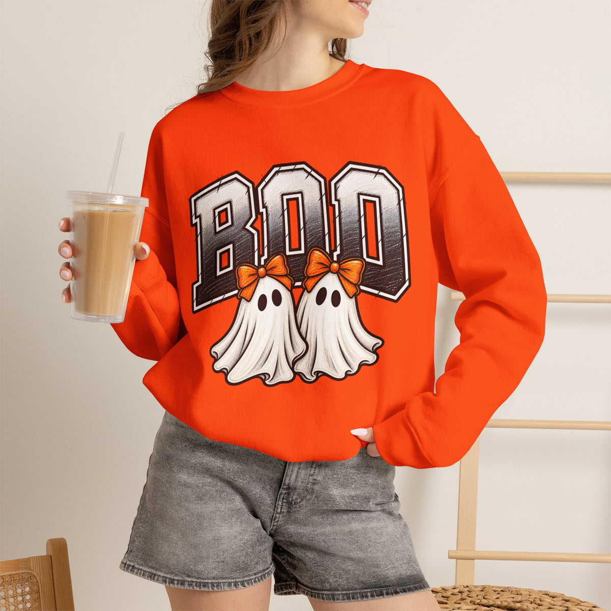 Halloween 'Boo' Ghosts Crewneck Sweatshirt — Cute Spooky Fall Pullover