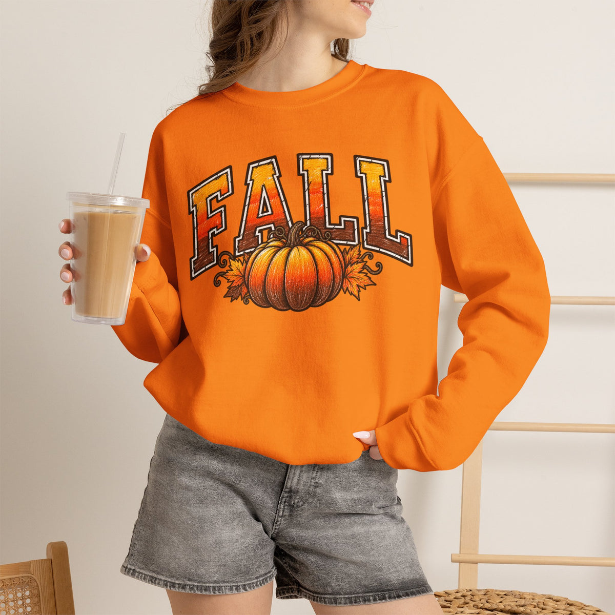 Fall Pumpkin Crewneck Sweatshirt