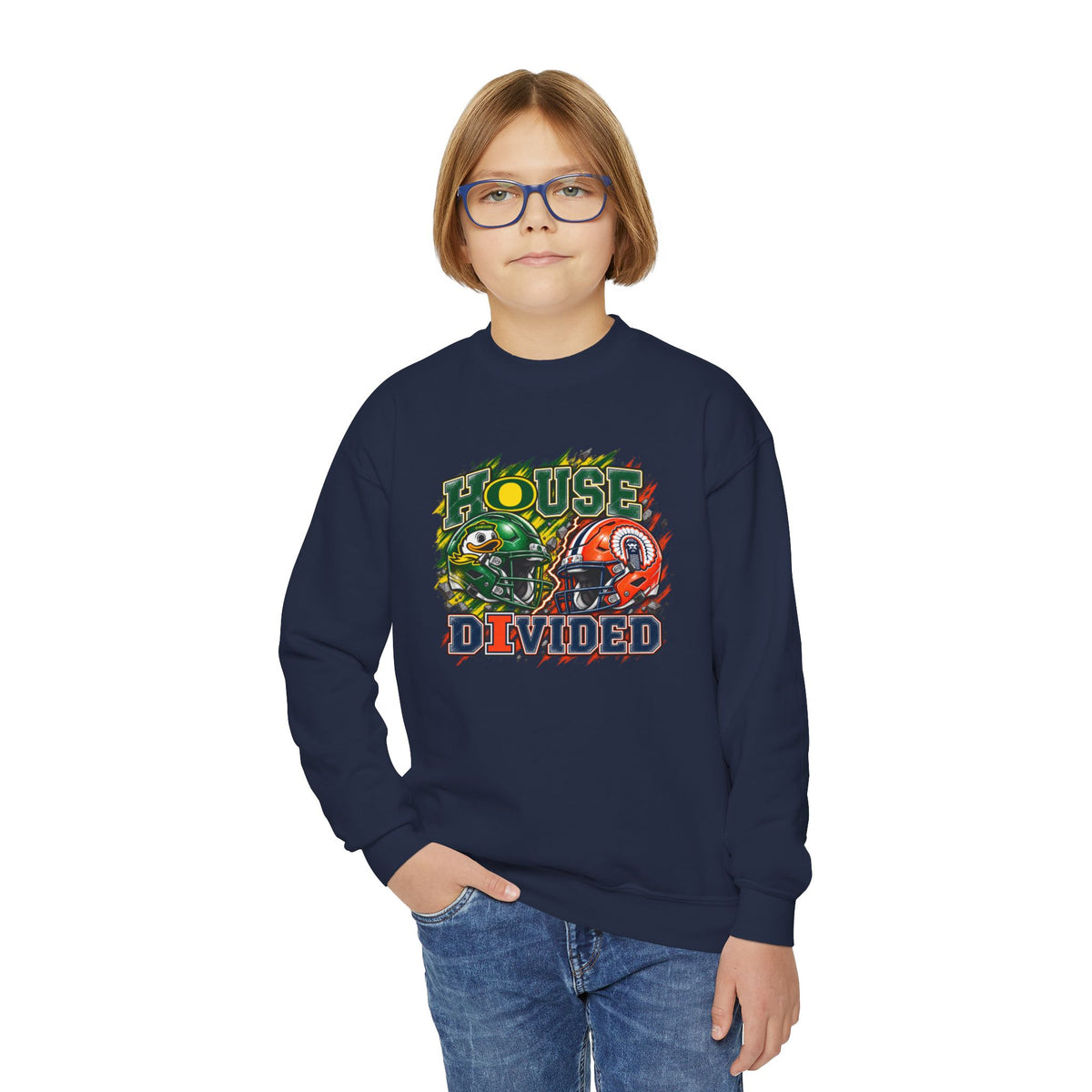YOUTH House Divided Crewneck Sweatshirt – Illinois vs Oregon