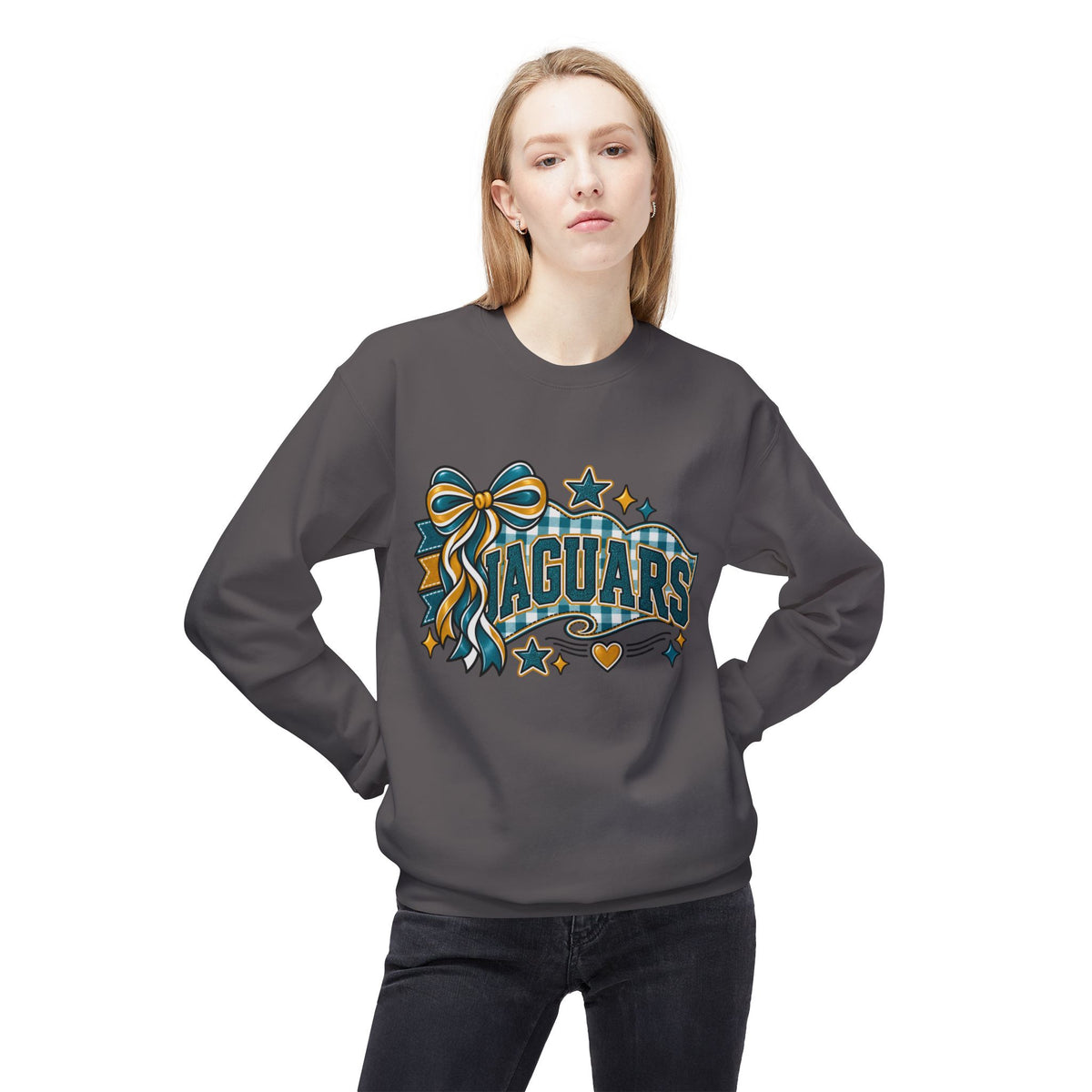 Jaguars Ribbon & Banner Crewneck Sweatshirt — Team Spirit Pullover