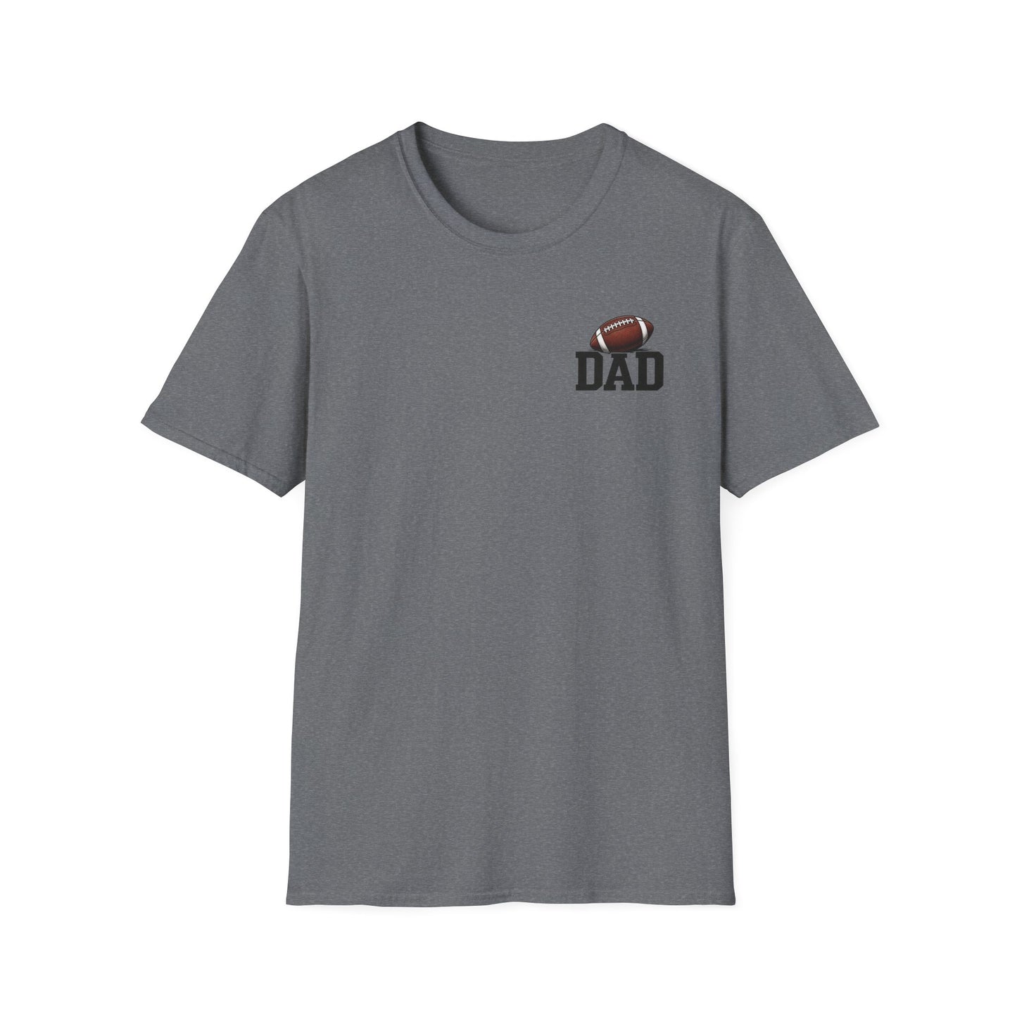 Football Dad T‑Shirt — 'DAD' with Football Chest Print