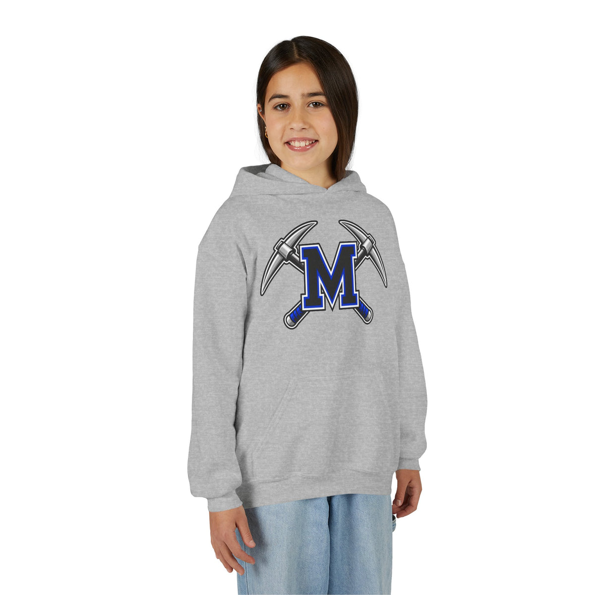 YOUTH Miners M Logo Hoodie - Cross Pickaxe Graphic M Logo