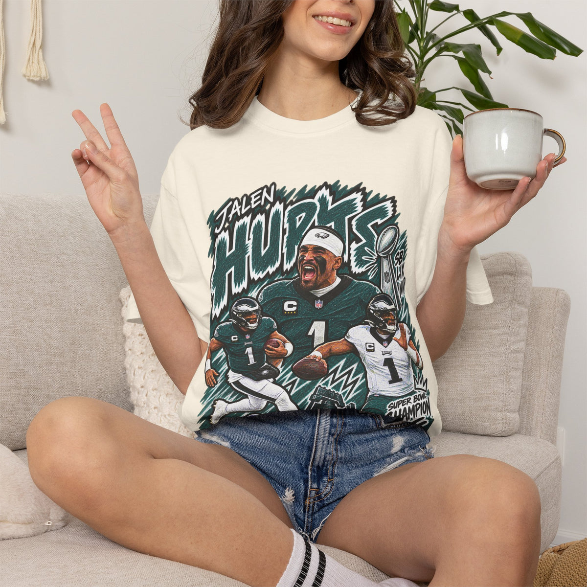 Jalen Hurts Graphic T-Shirt - Sunday Standouts Sketch Series