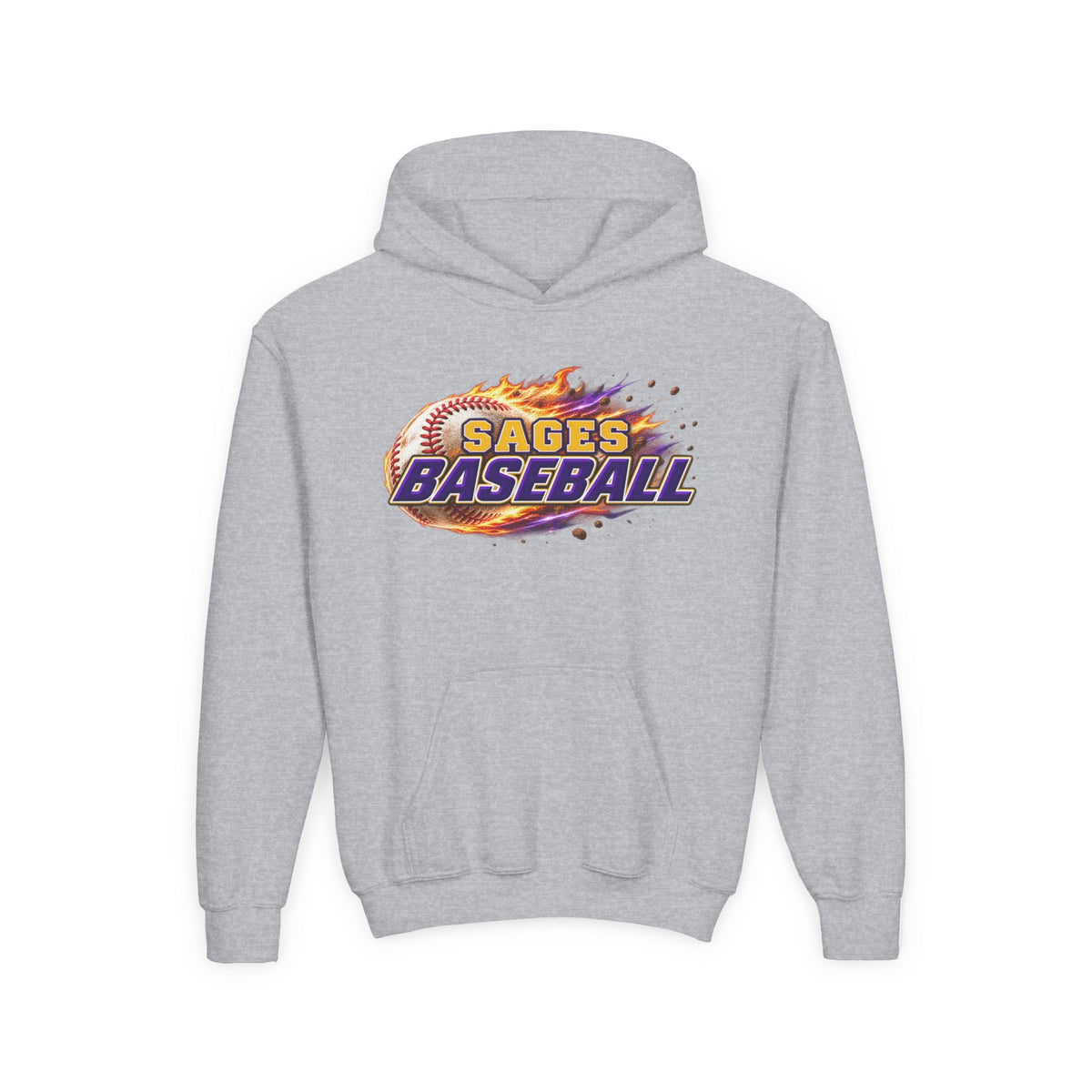 YOUTH Sages Flaming Baseball Hoodie - Team Spirit Hoodie
