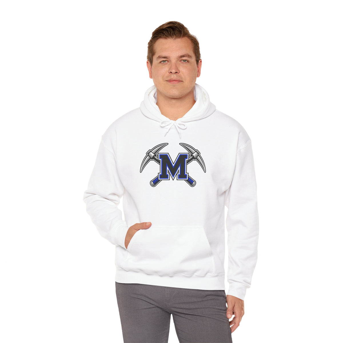 Miners M Logo Hoodie - Cross Pickaxe Graphic M Logo