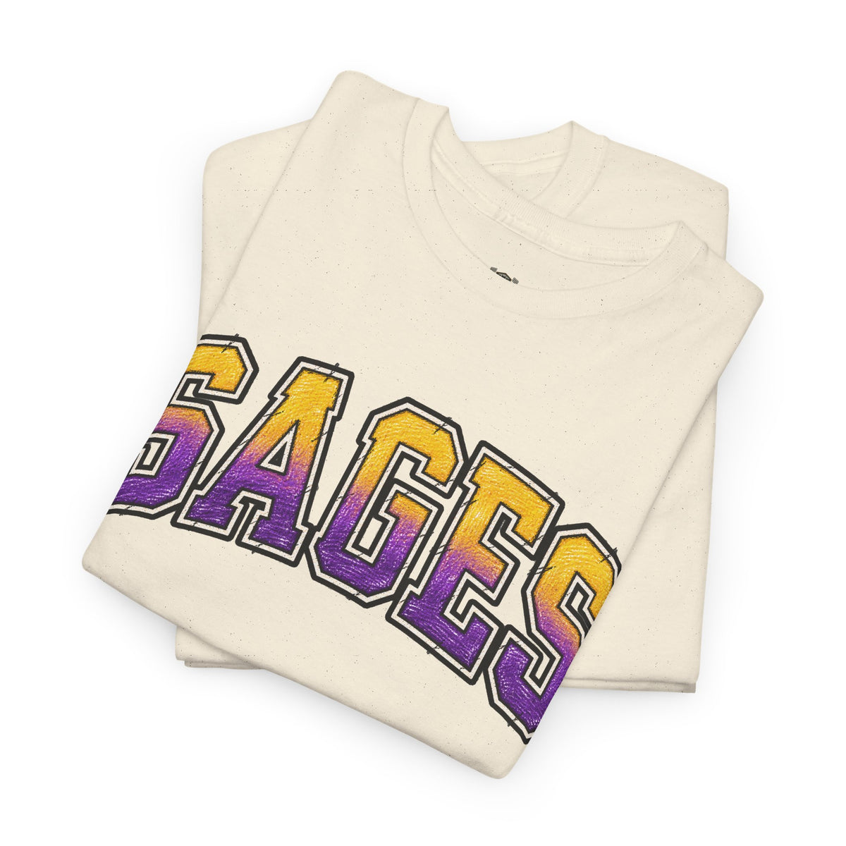 Sages Graphic T-Shirt — Collegiate Purple & Gold Lettering Tee
