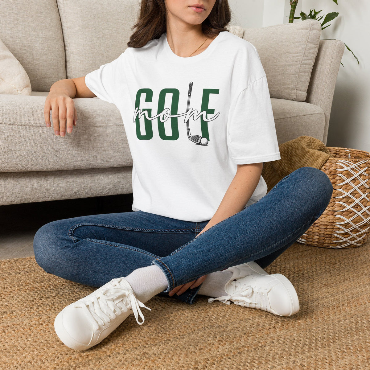Golf Mom T-Shirt — ‘GOLF’ Script Logo with Club & Ball