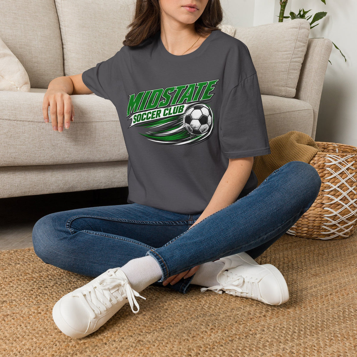 Midstate Soccer Club T-Shirt — Green Vintage Soccer Graphic Tee