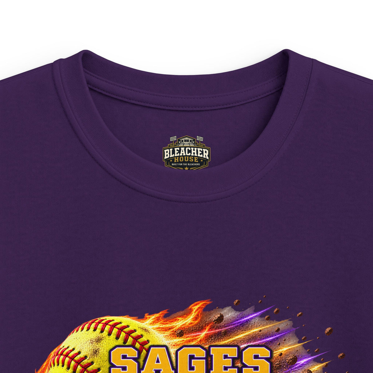 YOUTH Sages Flaming Softball T-shirt
