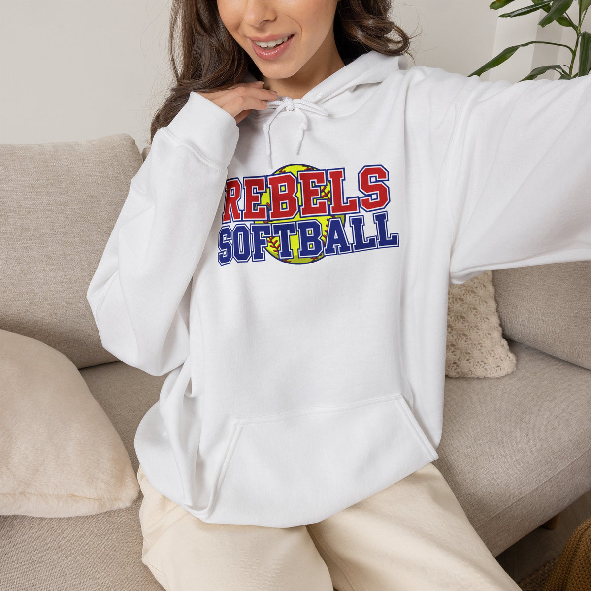 Rebels Softball Hoodie - Team Spirit Softball Pullover