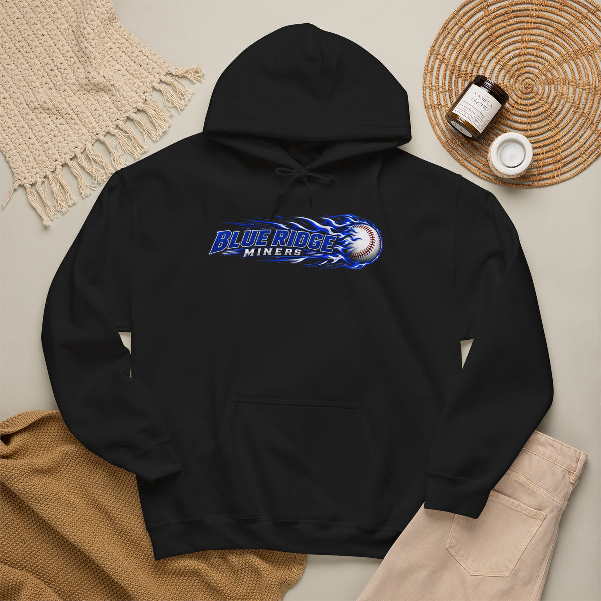 Blue Ridge Miners Flaming Baseball Hoodie – Flaming Ball Hoodie