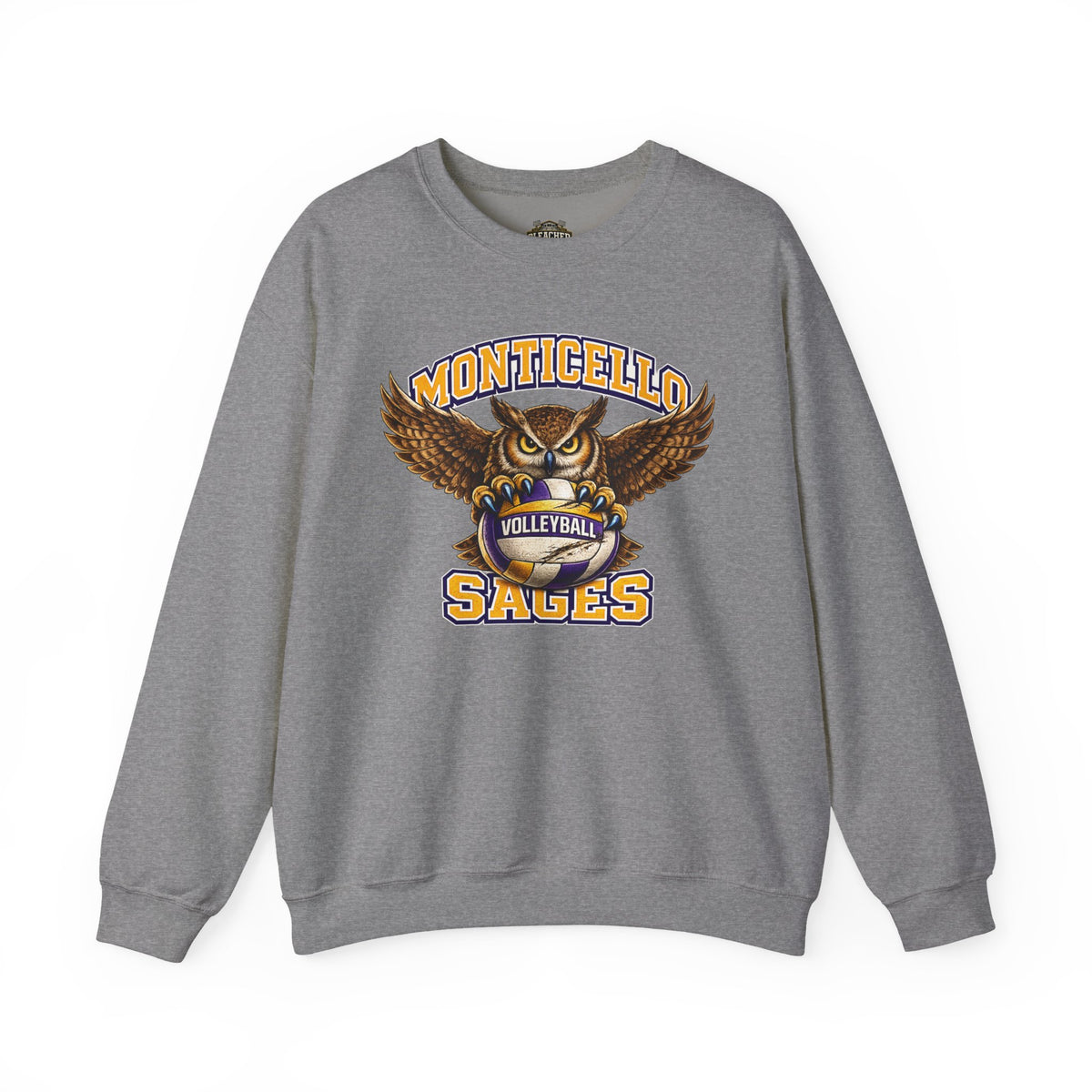 Monticello Sages Volleyball Crewneck Sweatshirt - Owl Wingspread Logo