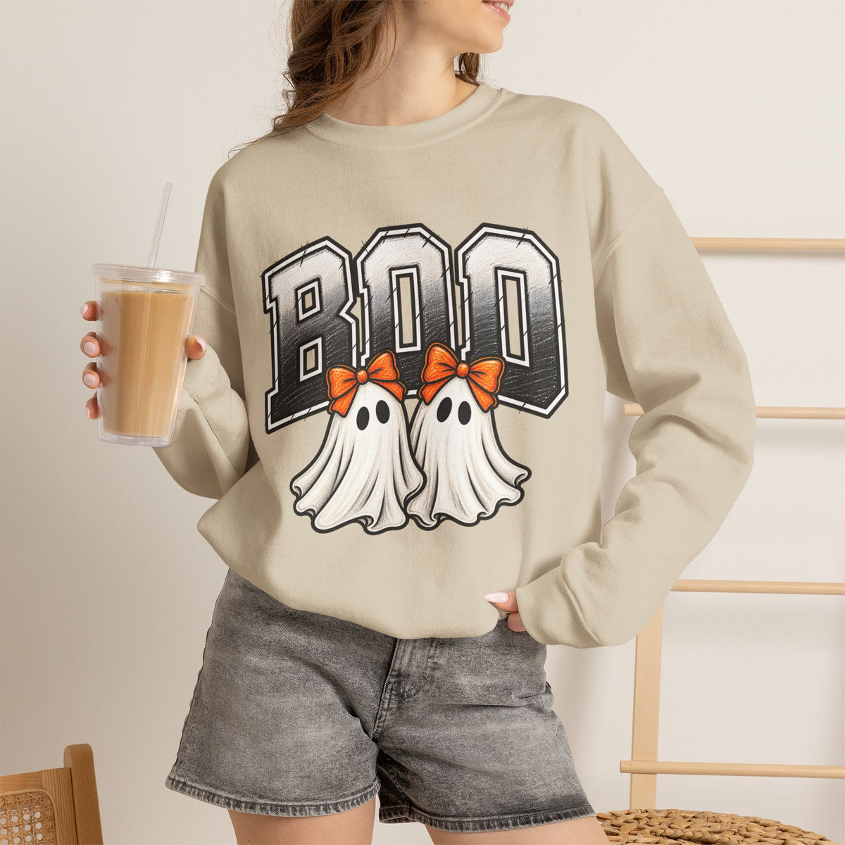 Halloween 'Boo' Ghosts Crewneck Sweatshirt — Cute Spooky Fall Pullover