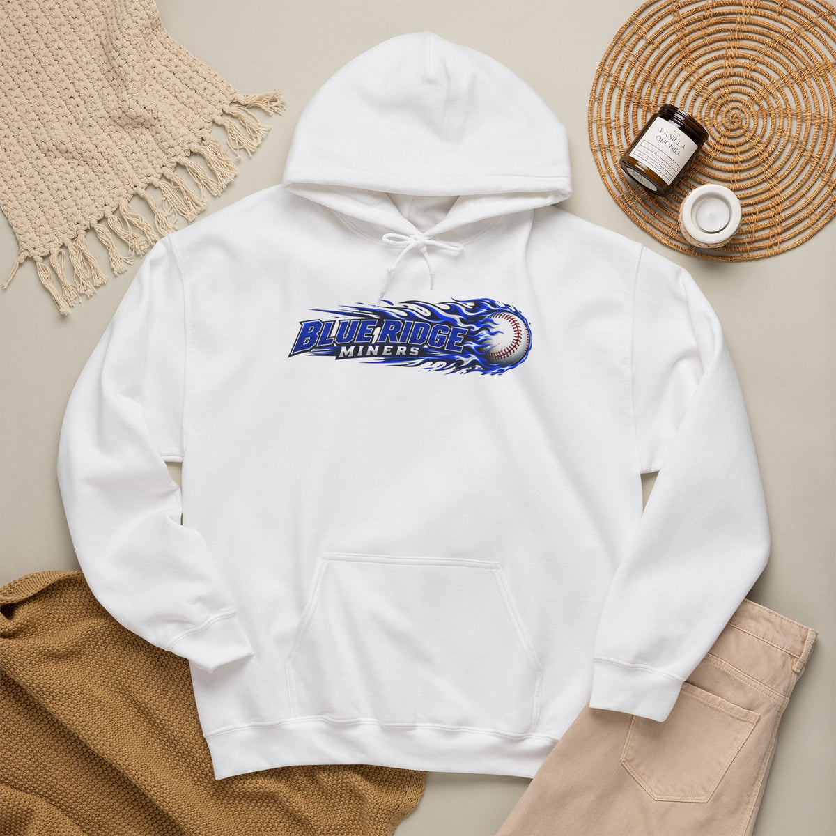 Blue Ridge Miners Flaming Baseball Hoodie – Flaming Ball Hoodie